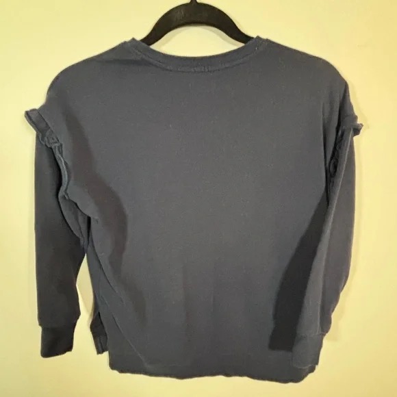 Crown & Ivy Kids Navy Sequin Star Sweatshirt Size M - Picture 4 of 8